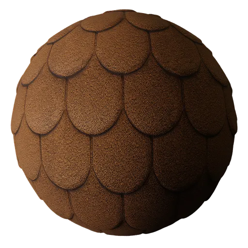 Shingle Roof Tiles Dark Brown Rounded