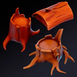 Stylized stump set