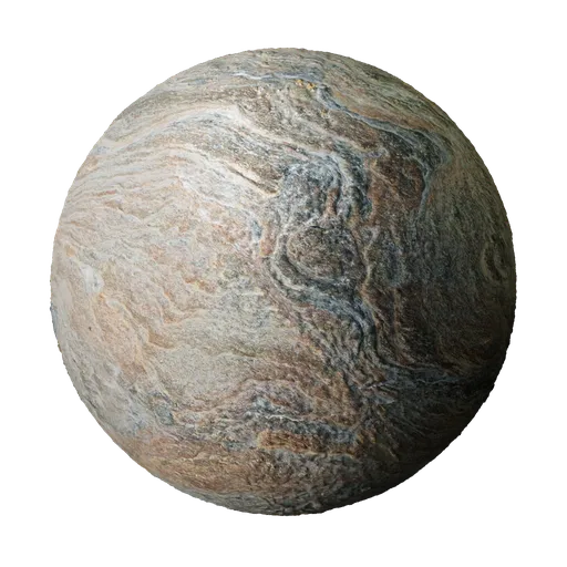 High-resolution 2K PBR stone material for realistic rendering in Blender 3D, featuring intricate textures and patterns.