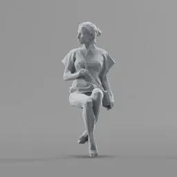 Lowpoly Female Sitting