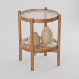 Side Table Wood - Rattan