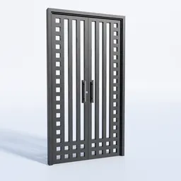 Geometric Steel Double Door
