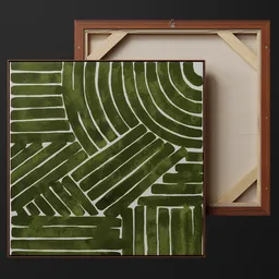 Painting Art Abstract Green / Picture Frame
