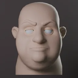 Fat Man Head Base Mesh