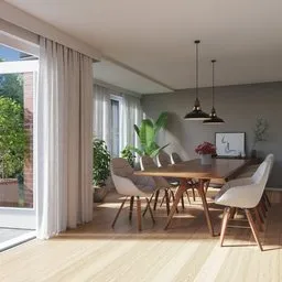 Dining room with access to the outdoor terrace