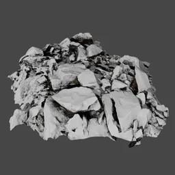 Snow Rugged Rocky Ground