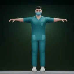Male Dentist Assistant Character
