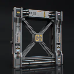 Scifi industrial metal frame