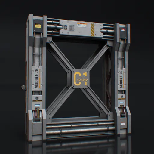 Scifi industrial metal frame