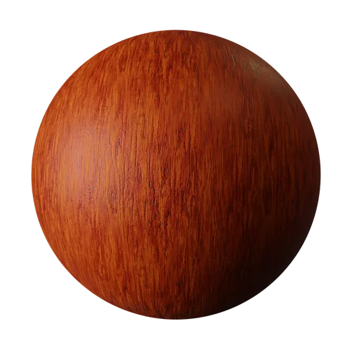 High-resolution red Mahogany texture for 3D modeling, seamless PBR material for rendering in Blender and other 3D applications.