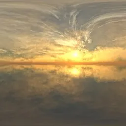 Golden cloudy sunset