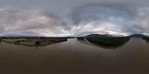 Aerial Moody Clouds Sunset