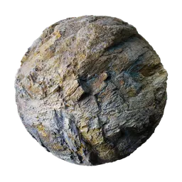 2K PBR colorful rock texture for 3D material with detailed displacement, suitable for Blender and other 3D apps.