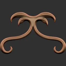 3D ornamental sculpting brush preset for Blender, ER Ornament Brush 111, creates elegant surface patterns.