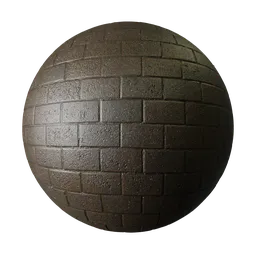 Wet Dark Brick Paving