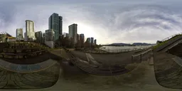 Downtown City Buildings Cloudy Day