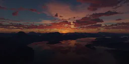 Aerial Cloudy Twilight Sky