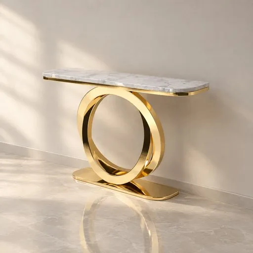 Luxury Gold Marble Console Table