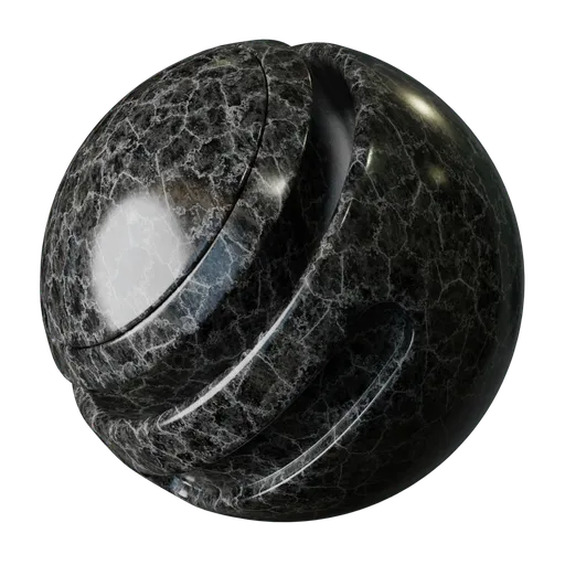 Realistic Procedural Veined Marble texture for 3D rendering in Blender, showcasing customizable veins and marble scale.