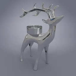 Steel deer candle holder