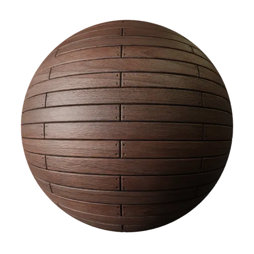 2K seamless PBR texture for wooden floorboards optimized for Blender 3D and other modeling software.