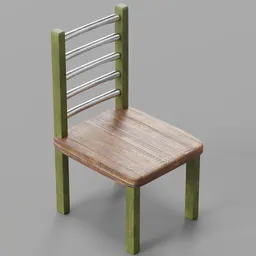 Rustic Wooden and Metal Chair