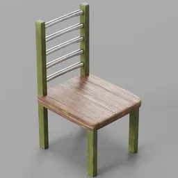 Rustic Wooden and Metal Chair