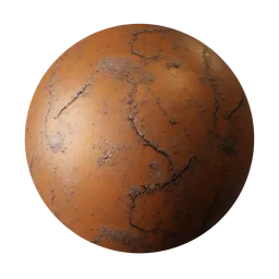 Highly detailed corroded metal texture with red-orange rust, suitable for realistic PBR material rendering in 3D applications.