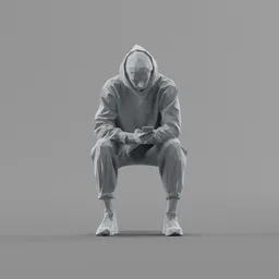Lowpoly Male Sitting