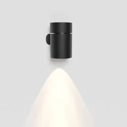 High-quality 3D Blender model of a modern cylindrical wall light emitting soft glow.