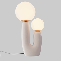 "Get cozy with our nordic style Cactus bedside table lamp in Blender 3D. Featuring two adjustable bulbs and a soft render, this lamp is inspired by Antonin Chittussi and is perfect for creating a warm atmosphere in any room. Designed by Henriett Seth F. for medium height tables."