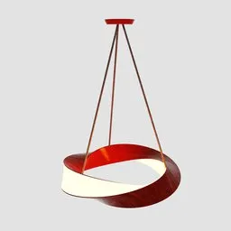Hanging 3D Twisted Lamp model with a modern design, suitable for Blender 3D rendering and animation.