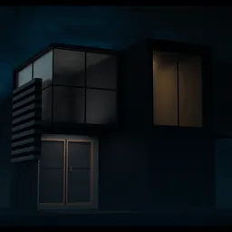 Modern Minimalist House at Night