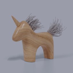 "Get your child's environment decoration to the next level with our wooden horse toy 3D model for Blender featuring a long mane and intricate details. Inspired by Johann Pucher, this product render is perfect for creating a magical atmosphere. Purchase now and start creating with ease."