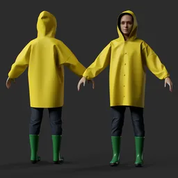 Kids Yellow Raincoat Boy