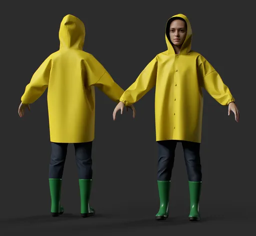 Kids Yellow Raincoat Boy