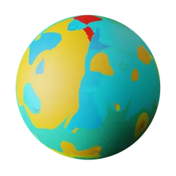 Dynamic PBR Blender material with animated abstract colors for versatile artistic and architectural visualization.