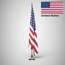 USA Ceremonial flag on stand