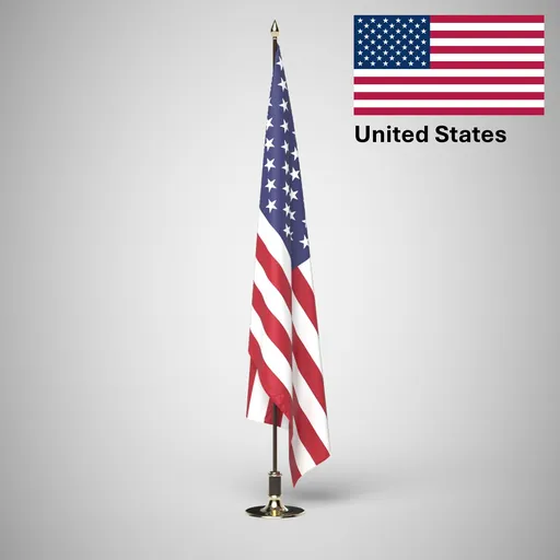USA Ceremonial flag on stand