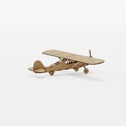 "Get the best 3D model of Aeronca L-3 Wooden Airplane for Blender 3D. This laser-cut CNC wooden airplane model features dismantlable pieces and is perfect for art enthusiasts and kids. Download now from BlenderKit's art category."