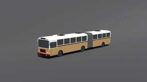 Optimized 3D retro styled bus model in low-poly design ideal for CG visualization and Blender 3D projects.