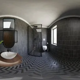 Modern Dark Tile Bathroom