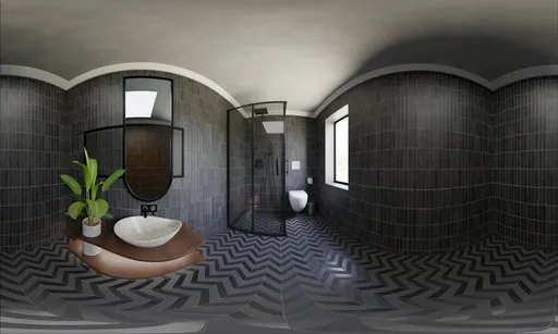 Modern Dark Tile Bathroom