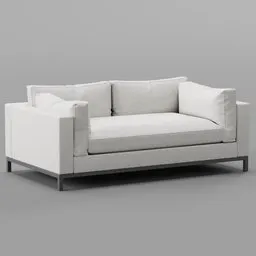 High-quality realistic Blender 3D model of a modern arm sofa with accurate dimensions.