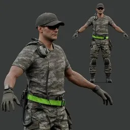 Rigged Tactical Infantry Soldier