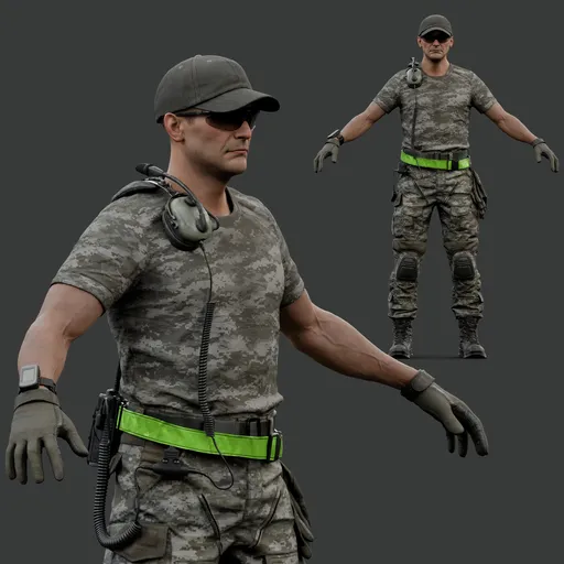 Rigged Tactical Infantry Soldier