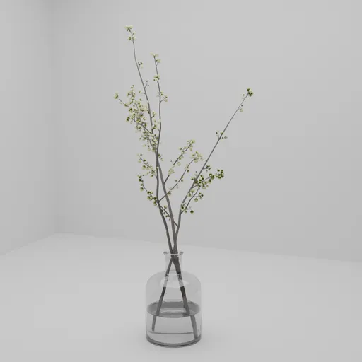 Minimalist Green Berry Branches