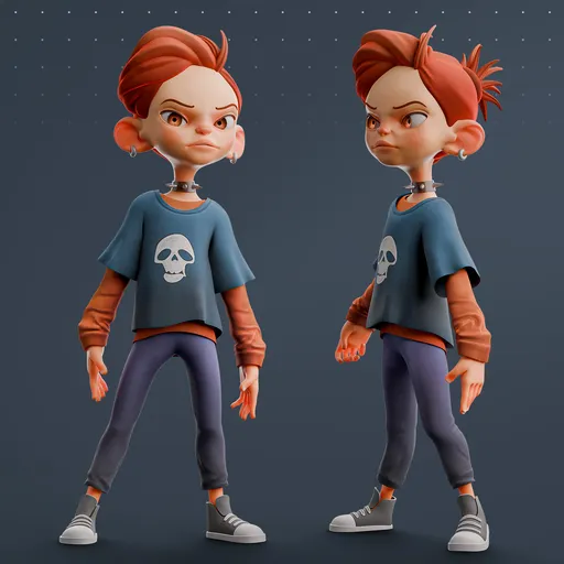 Stylized Punk Boy Character