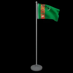 Animated Flag of Turkmenistan