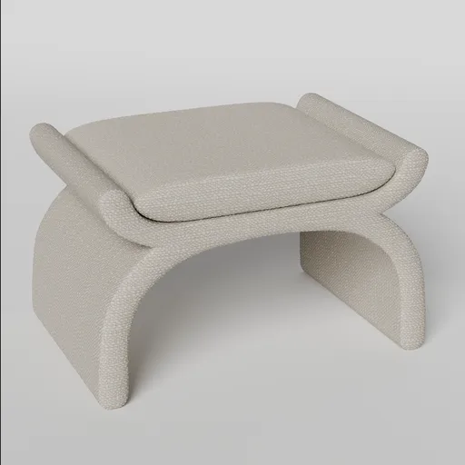 Modern Fabric Pouf